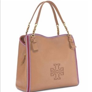 Tory Burch Harper Bag with red and blue piping